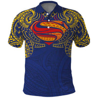 Super Samoan Traditional Tribal Art Tattoos Polo Shirt Blue Color - Polynesian Pride