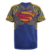 Super Samoan Traditional Tribal Art Tattoos Rugby Jersey Blue Color - Polynesian Pride