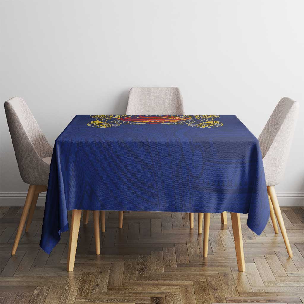 Super Samoan Traditional Tribal Art Tattoos Tablecloth Blue Color - Polynesian Pride