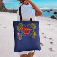 Super Samoan Traditional Tribal Art Tattoos Tote Bag Blue Color LT03 - Polynesian Pride