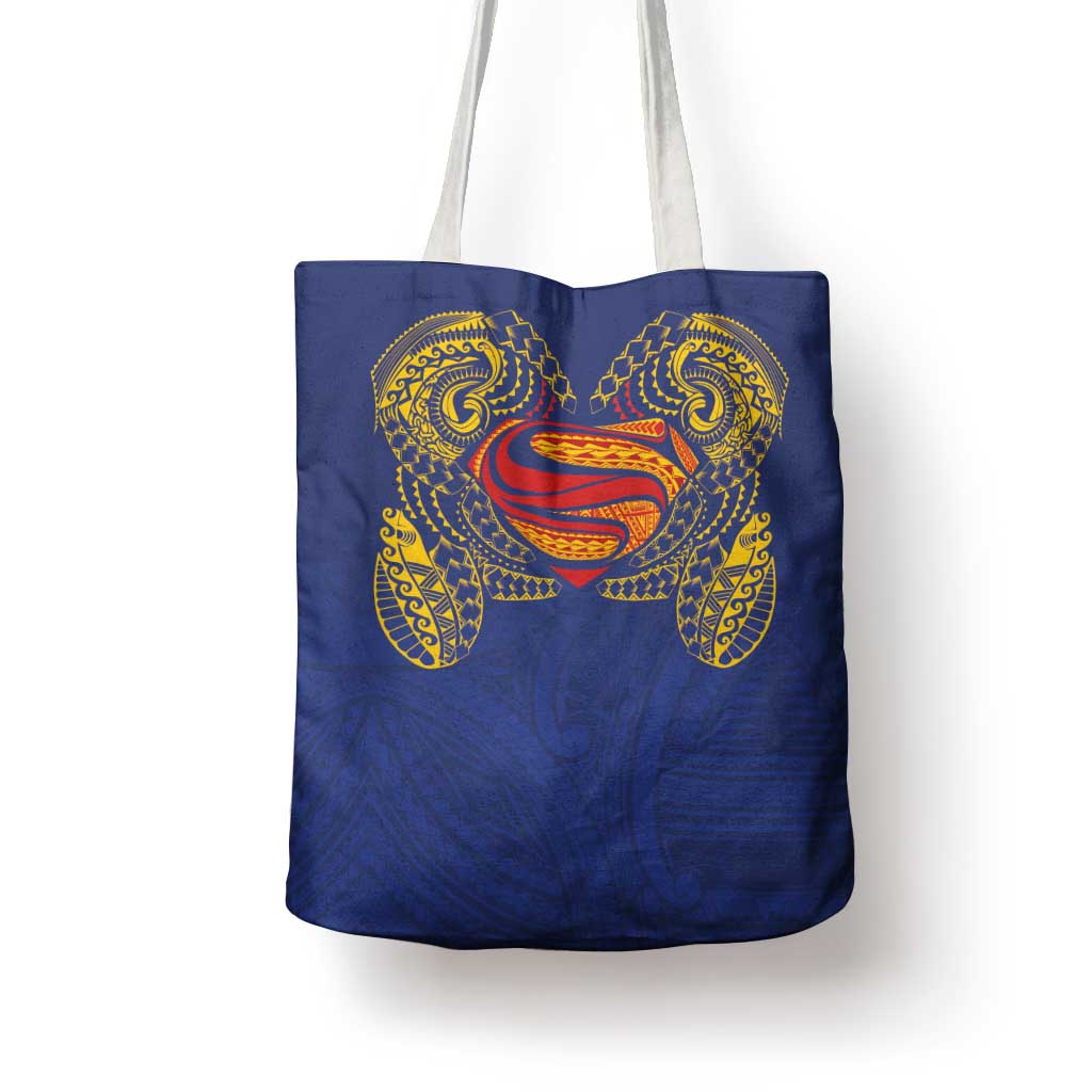 Super Samoan Traditional Tribal Art Tattoos Tote Bag Blue Color LT03 - Polynesian Pride