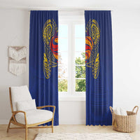 Super Samoan Traditional Tribal Art Tattoos Window Curtain Blue Color - Polynesian Pride
