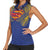 Super Samoan Traditional Tribal Art Tattoos Women Sleeveless Polo Shirt Blue Color - Polynesian Pride