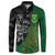 Custom Aotearoa South Africa Rugby Freedom Cup Button Sweatshirt Kiwi Warriors Haka with King Protea Symbol - Polynesian Pride