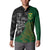 Custom Aotearoa South Africa Rugby Freedom Cup Button Sweatshirt Kiwi Warriors Haka with King Protea Symbol - Polynesian Pride