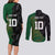 Custom Aotearoa South Africa Rugby Freedom Cup Couples Matching Long Sleeve Bodycon Dress and Long Sleeve Button Shirt Kiwi Warriors Haka with King Protea Symbol - Polynesian Pride