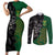 Custom Aotearoa South Africa Rugby Freedom Cup Couples Matching Short Sleeve Bodycon Dress and Long Sleeve Button Shirt Kiwi Warriors Haka with King Protea Symbol - Polynesian Pride