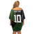 Custom Aotearoa South Africa Rugby Freedom Cup Family Matching Off Shoulder Short Dress and Hawaiian Shirt Kiwi Warriors Haka with King Protea Symbol - Polynesian Pride