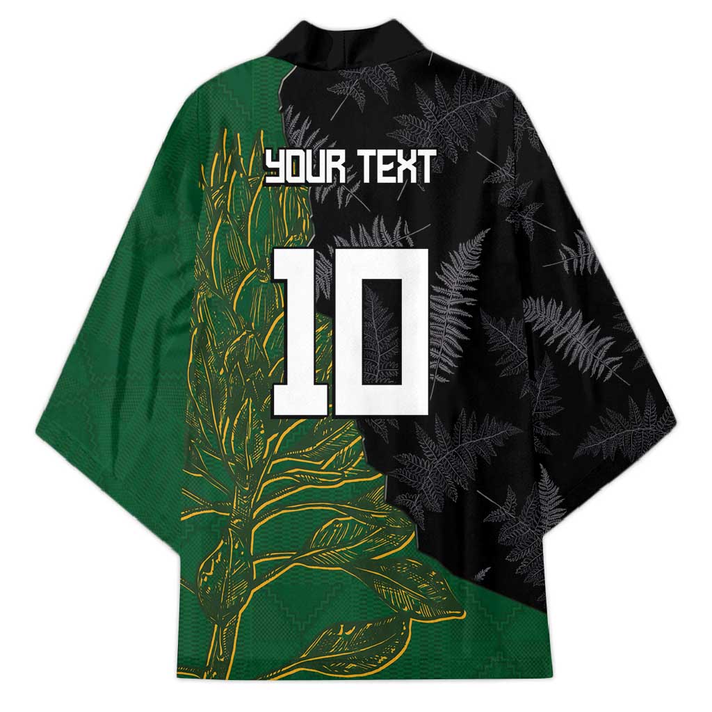 Custom Aotearoa South Africa Rugby Freedom Cup Kimono Kiwi Warriors Haka with King Protea Symbol - Polynesian Pride