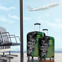Aotearoa South Africa Rugby Freedom Cup Luggage Cover Kiwi Warriors Haka with King Protea Symbol - Polynesian Pride