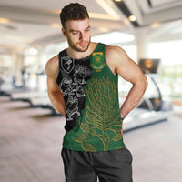 Custom Aotearoa South Africa Rugby Freedom Cup Men Tank Top Kiwi Warriors Haka with King Protea Symbol - Polynesian Pride