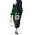 Custom Aotearoa South Africa Rugby Freedom Cup Off The Shoulder Long Sleeve Dress Kiwi Warriors Haka with King Protea Symbol - Polynesian Pride