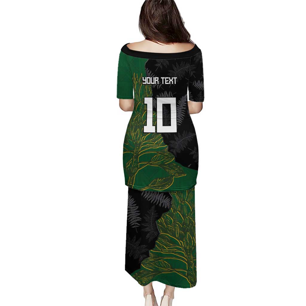 Custom Aotearoa South Africa Rugby Freedom Cup Puletasi Kiwi Warriors Haka with King Protea Symbol - Polynesian Pride