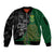 Custom Aotearoa South Africa Rugby Freedom Cup Sleeve Zip Bomber Jacket Kiwi Warriors Haka with King Protea Symbol - Polynesian Pride