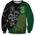 Custom Aotearoa South Africa Rugby Freedom Cup Sweatshirt Kiwi Warriors Haka with King Protea Symbol - Polynesian Pride