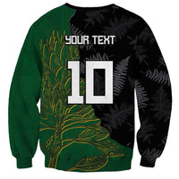 Custom Aotearoa South Africa Rugby Freedom Cup Sweatshirt Kiwi Warriors Haka with King Protea Symbol - Polynesian Pride