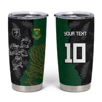 Custom Aotearoa South Africa Rugby Freedom Cup Tumbler Cup Kiwi Warriors Haka with King Protea Symbol - Polynesian Pride