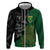 Custom Aotearoa South Africa Rugby Freedom Cup Zip Hoodie Kiwi Warriors Haka with King Protea Symbol - Polynesian Pride