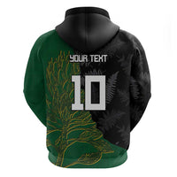 Custom Aotearoa South Africa Rugby Freedom Cup Zip Hoodie Kiwi Warriors Haka with King Protea Symbol - Polynesian Pride