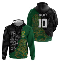 Custom Aotearoa South Africa Rugby Freedom Cup Zip Hoodie Kiwi Warriors Haka with King Protea Symbol - Polynesian Pride
