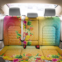 Hawaiian Tropical Fruits and Plants Back Car Seat Cover Kakau Pattern Summer Vibe