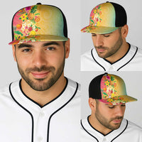 Hawaiian Tropical Fruits and Plants Baseball Net Cap Kakau Pattern Summer Vibe