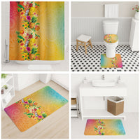 Hawaiian Tropical Fruits and Plants Bathroom Set Kakau Pattern Summer Vibe