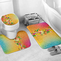Hawaiian Tropical Fruits and Plants Bathroom Set Kakau Pattern Summer Vibe