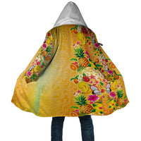 Hawaiian Tropical Fruits and Plants Cloak Kakau Pattern Summer Vibe
