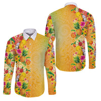 Hawaiian Tropical Fruits and Plants Family Matching Mermaid Dress and Hawaiian Shirt Kakau Pattern Summer Vibe
