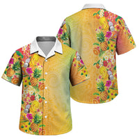 Hawaiian Tropical Fruits and Plants Family Matching Summer Maxi Dress and Hawaiian Shirt Kakau Pattern Summer Vibe