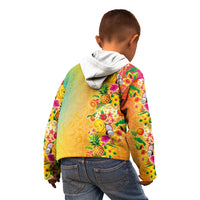 Hawaiian Tropical Fruits and Plants Kid Hoodie Kakau Pattern Summer Vibe