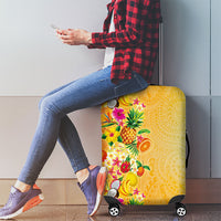Hawaiian Tropical Fruits and Plants Luggage Cover Kakau Pattern Summer Vibe
