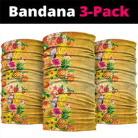 Hawaiian Tropical Fruits and Plants Neck Gaiter Kakau Pattern Summer Vibe