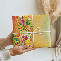 Hawaiian Tropical Fruits and Plants Wrapping Paper Kakau Pattern Summer Vibe