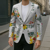 Hawaiian Quilts Blazer Tropical Fruits and Plants