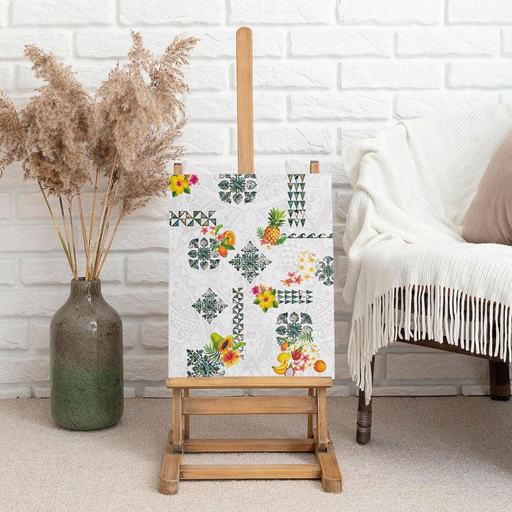 Hawaiian Quilts Canvas Wall Art Tropical Fruits and Plants