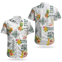 Hawaiian Quilts Couples Matching Summer Maxi Dress and Hawaiian Shirt Tropical Fruits and Plants