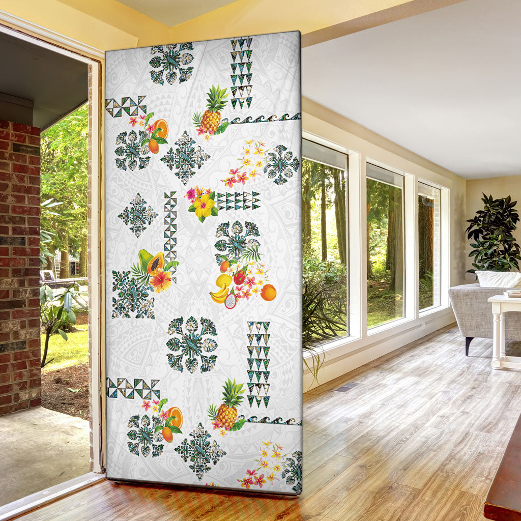 Hawaiian Quilts Door Cover Tropical Fruits and Plants