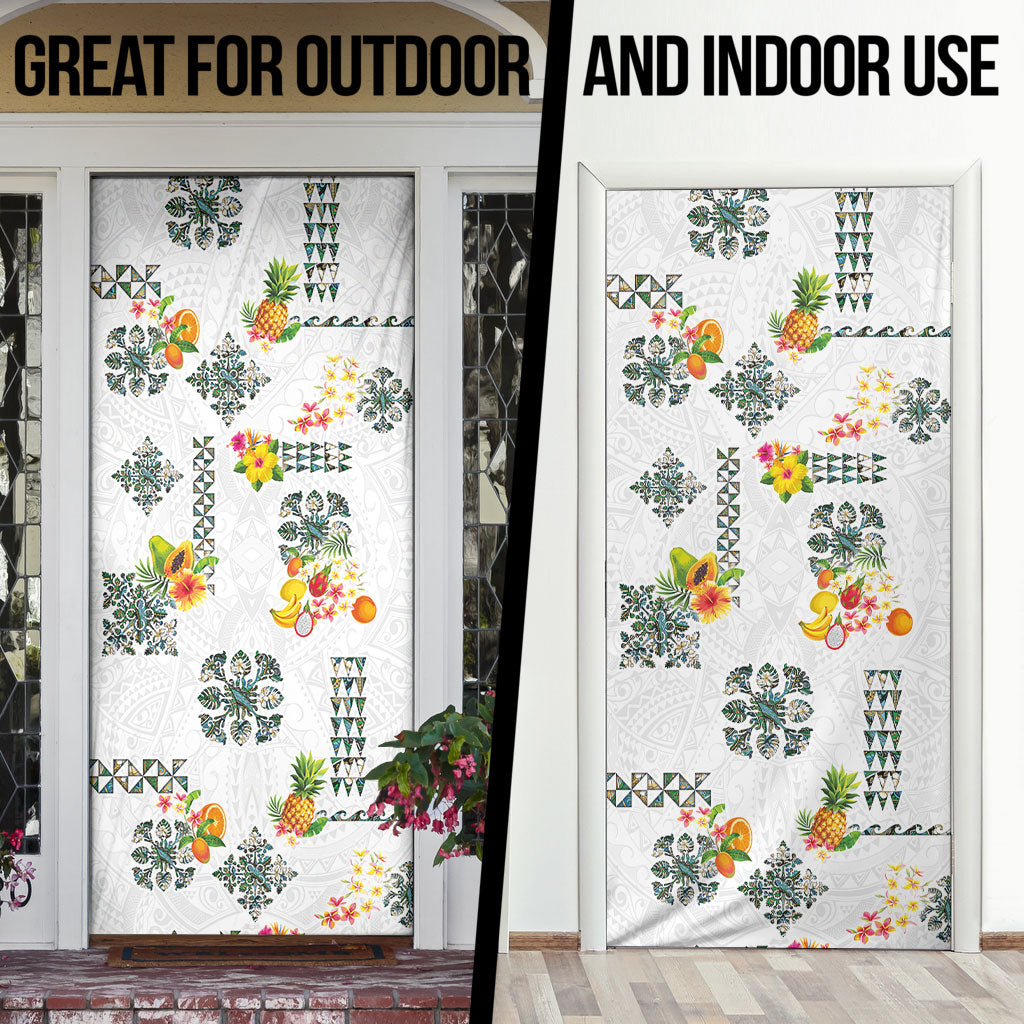 Hawaiian Quilts Door Cover Tropical Fruits and Plants