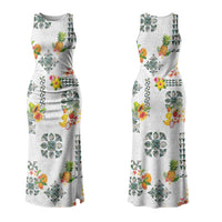 Hawaiian Quilts Family Matching Tank Maxi Dress and Hawaiian Shirt Tropical Fruits and Plants