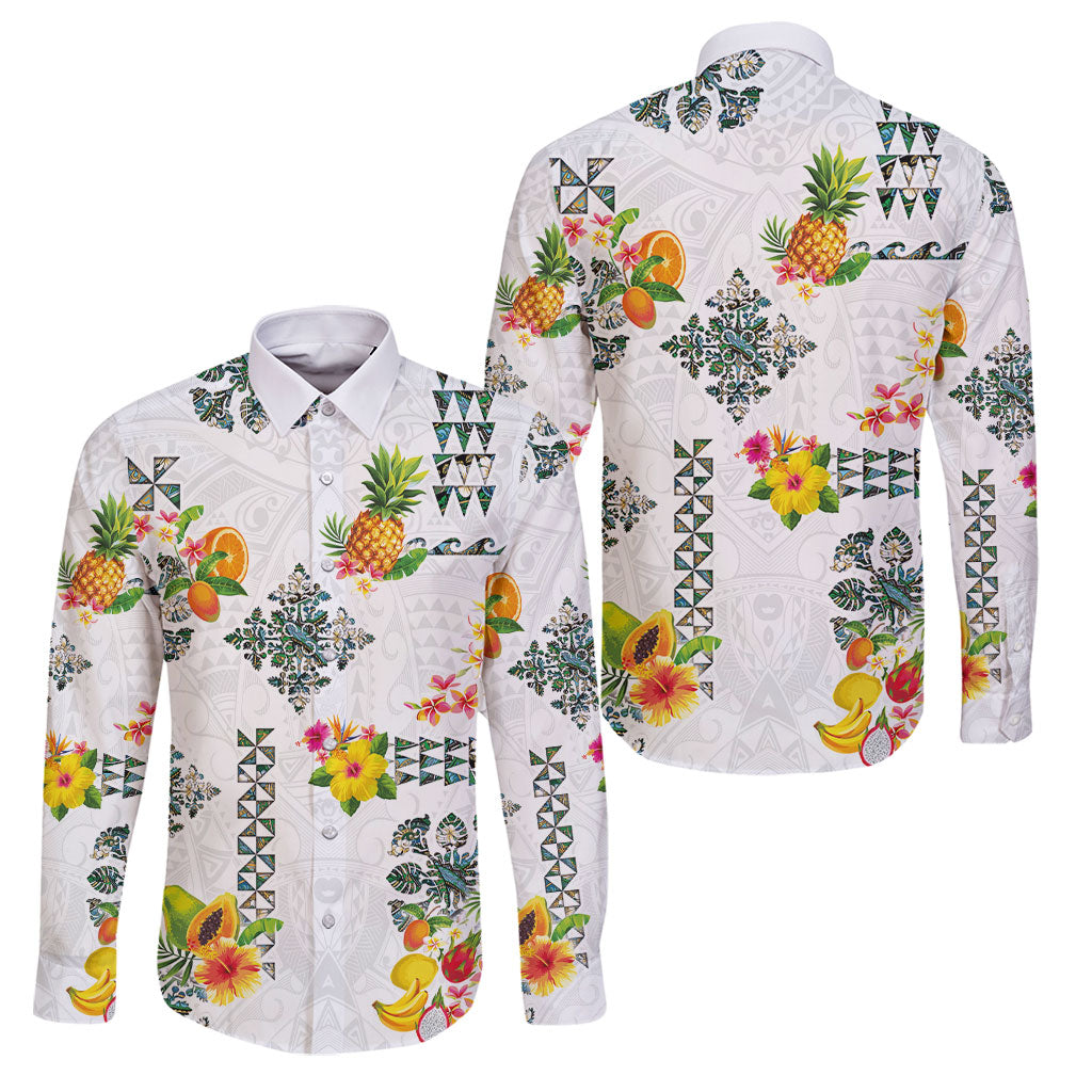 Hawaiian Quilts Family Matching Tank Maxi Dress and Hawaiian Shirt Tropical Fruits and Plants