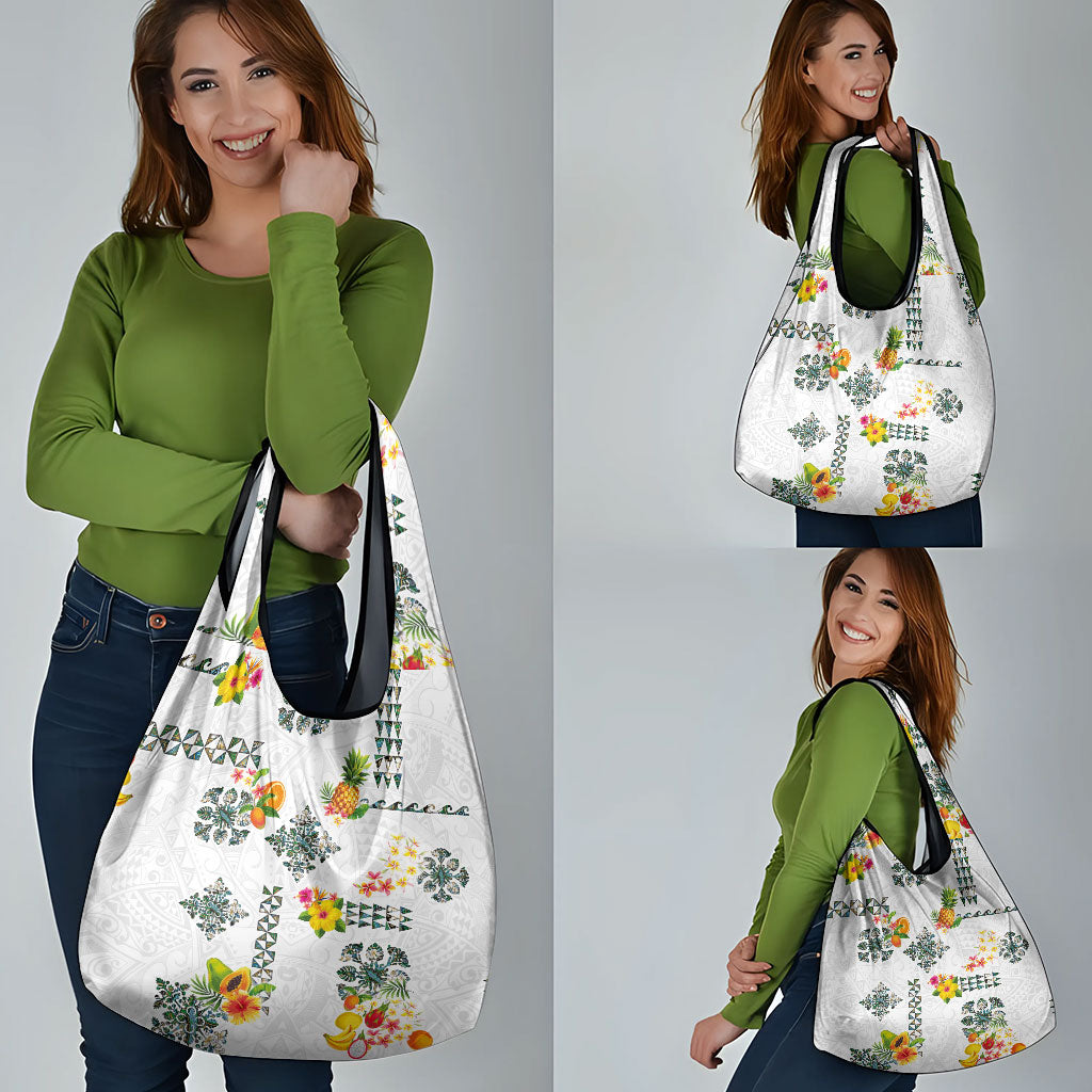 Hawaiian Quilts Grocery Bag Tropical Fruits and Plants