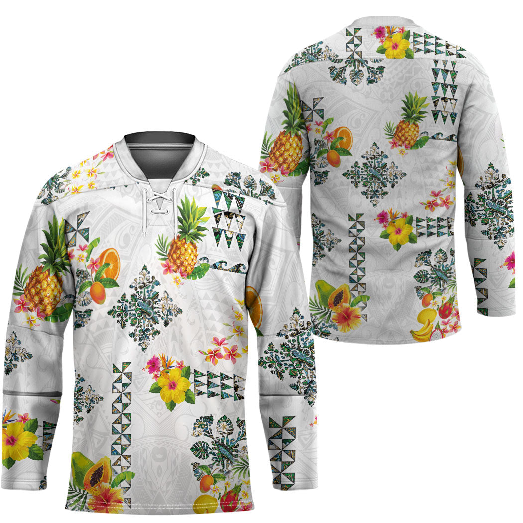 Hawaiian Quilts Hockey Jersey Tropical Fruits and Plants