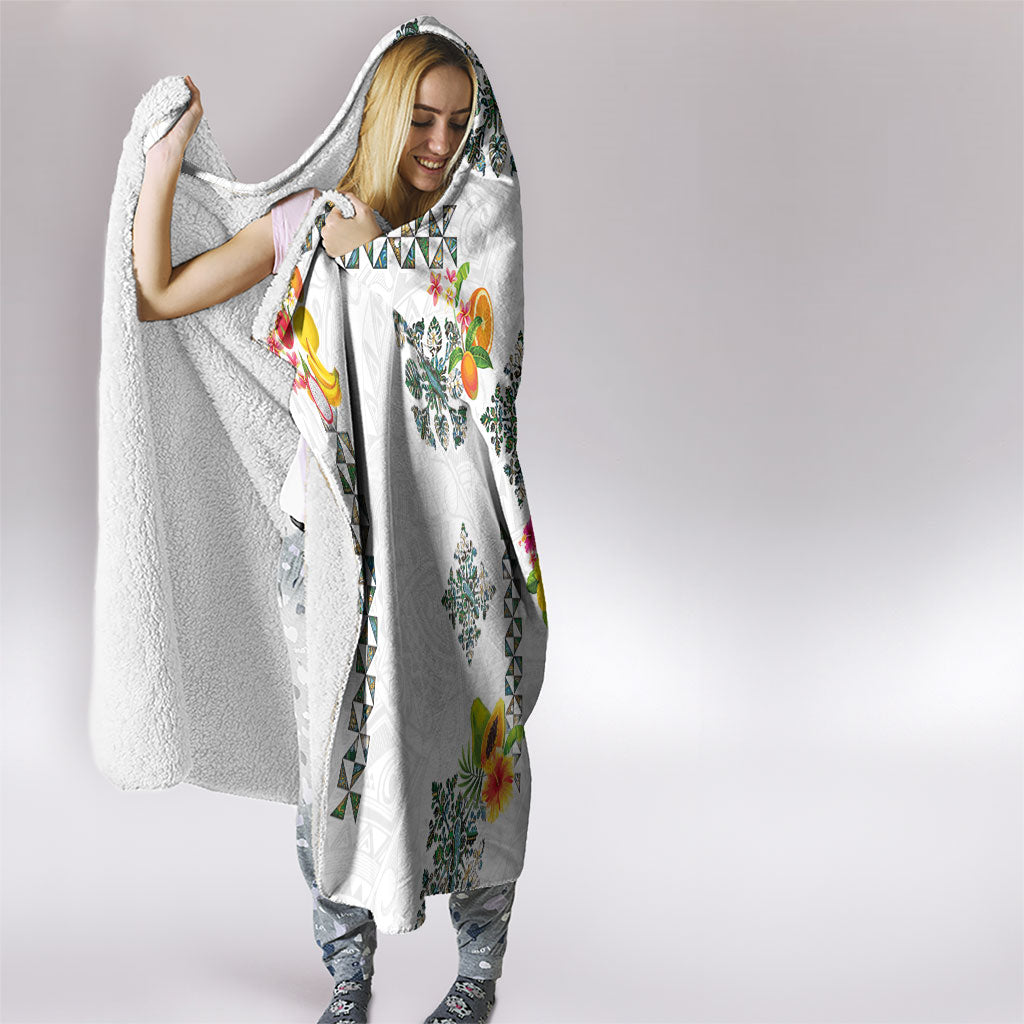 Hawaiian Quilts Hooded Blanket Tropical Fruits and Plants