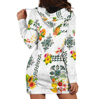 Hawaiian Quilts Hoodie Dress Tropical Fruits and Plants