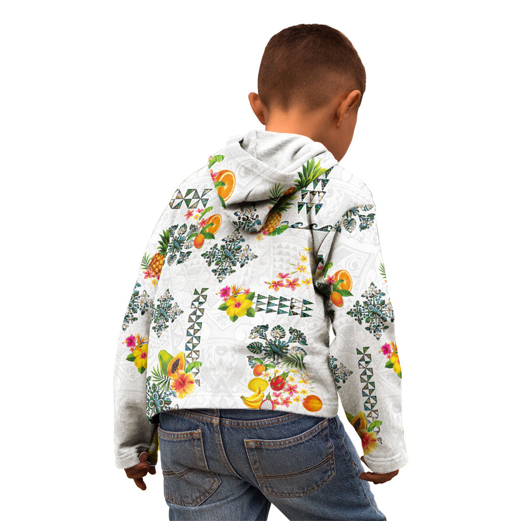 Hawaiian Quilts Kid Hoodie Tropical Fruits and Plants