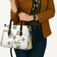 Hawaiian Quilts Leather Bag Tropical Fruits and Plants