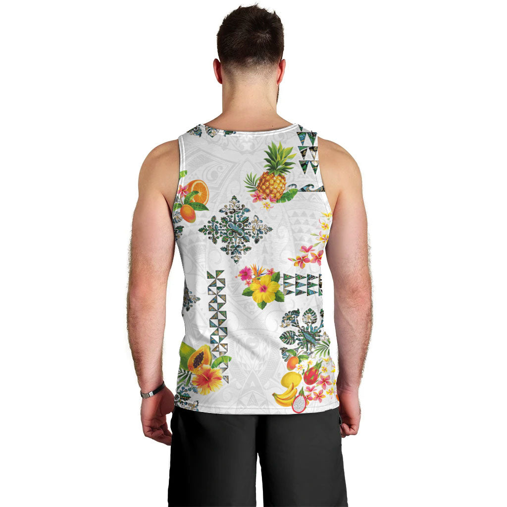 Hawaiian Quilts Men Tank Top Tropical Fruits and Plants