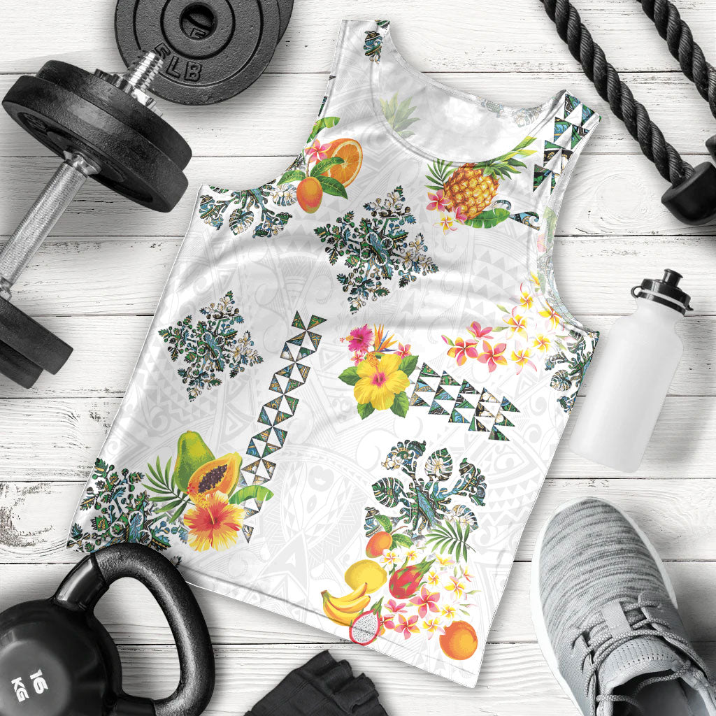 Hawaiian Quilts Men Tank Top Tropical Fruits and Plants